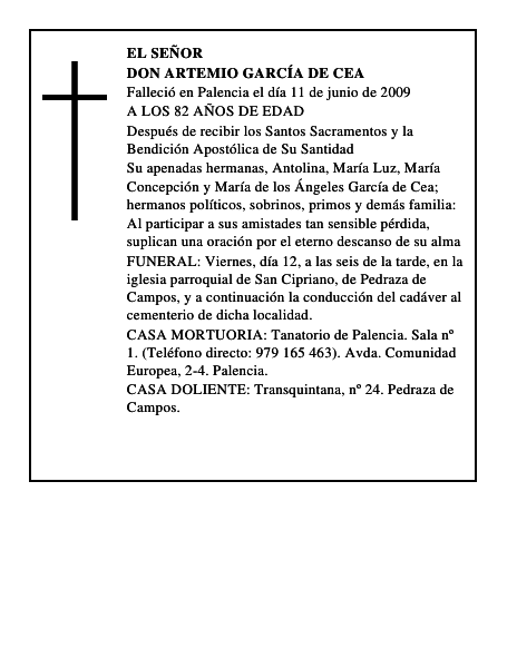 DON ARTEMIO GARCÍA DE CEA