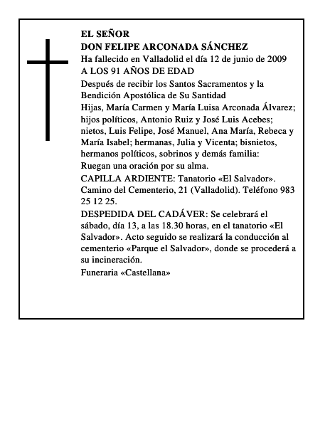 DON FELIPE ARCONADA SÁNCHEZ