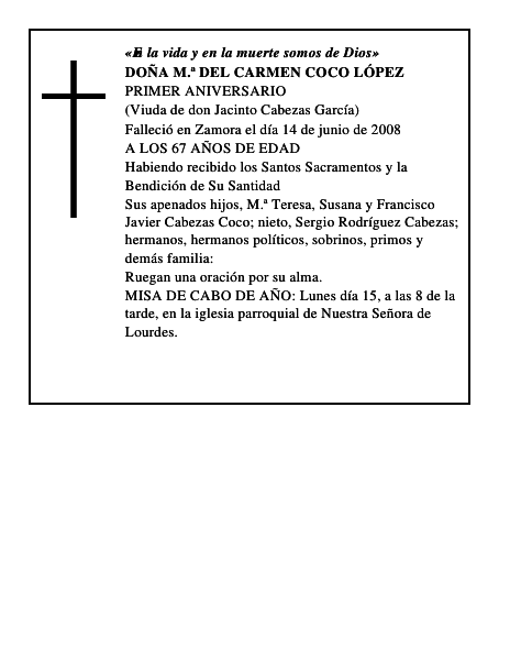 DOÑA M.ª DEL CARMEN COCO LÓPEZ