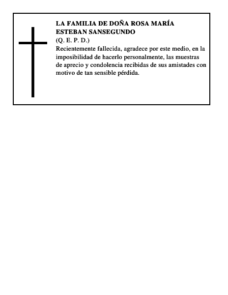 LA FAMILIA DE DOÑA ROSA MARÍA ESTEBAN SANSEGUNDO