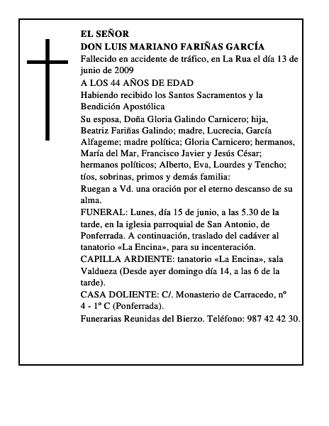 DON LUIS MARIANO FARIÑAS GARCÍA