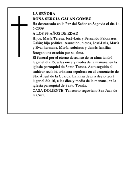 DOÑA SERGIA GALÁN GÓMEZ