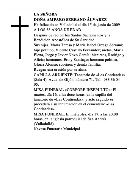 DOÑA AMPARO SERRANO ÁLVAREZ