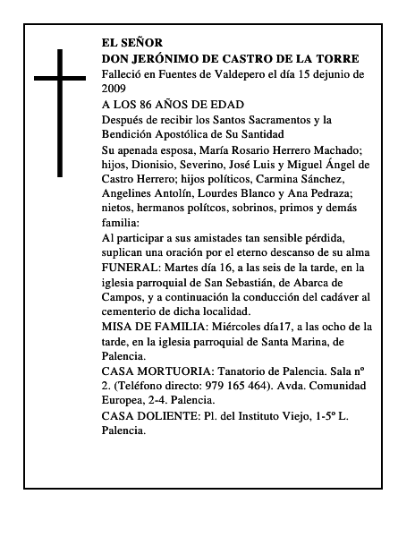DON JERÓNIMO DE CASTRO DE LA TORRE