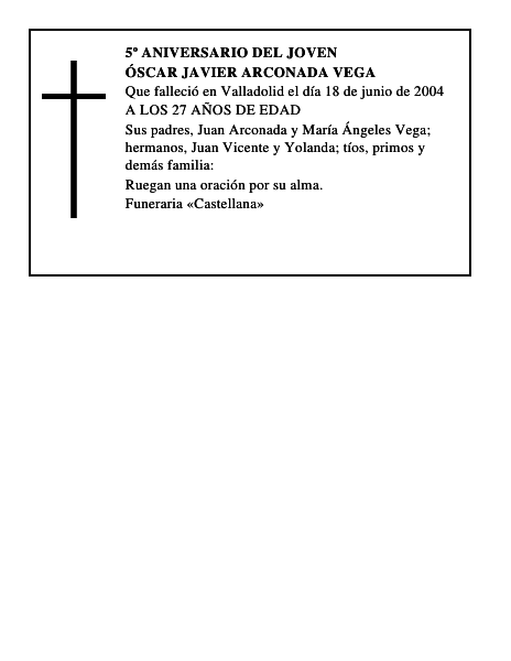 ÓSCAR JAVIER ARCONADA VEGA
