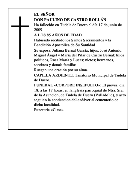DON PAULINO DE CASTRO ROLLÁN