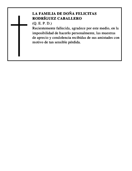 LA FAMILIA DE DOÑA FELICITAS RODRÍGUEZ CABALLERO