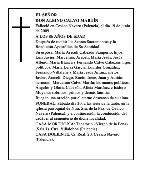 DON ALBINO CALVO MARTÍN