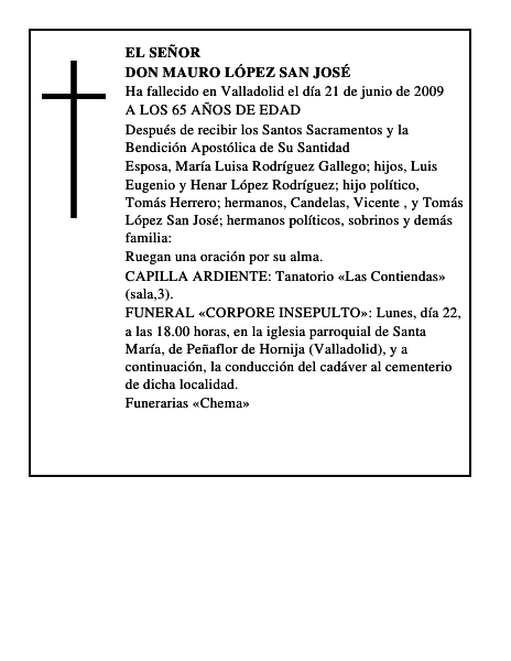 DON MAURO LÓPEZ SAN JOSÉ