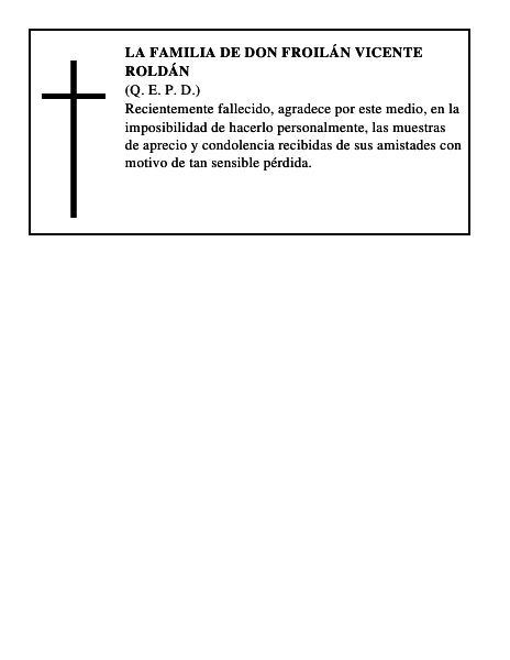 LA FAMILIA DE DON FROILÁN VICENTE ROLDÁN