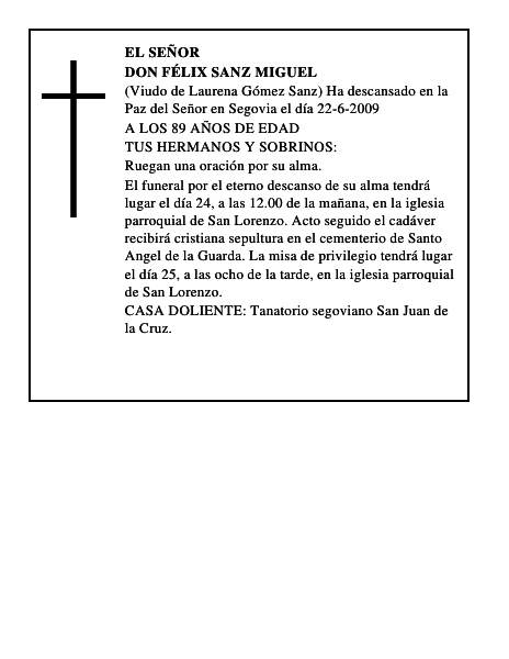 DON FÉLIX SANZ MIGUEL