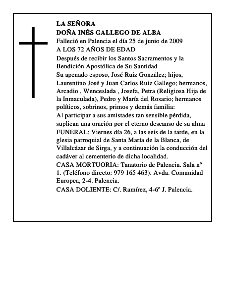 DOÑA INÉS GALLEGO DE ALBA