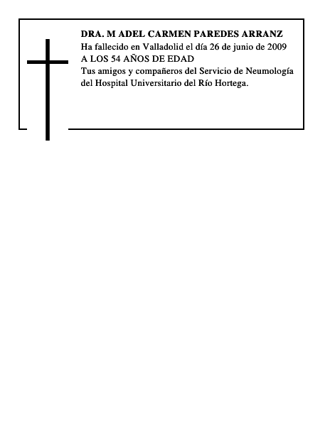 DRA. M aDEL CARMEN PAREDES ARRANZ