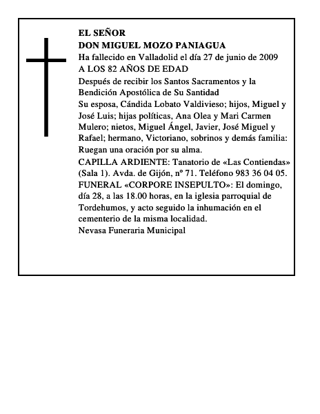 DON MIGUEL MOZO PANIAGUA