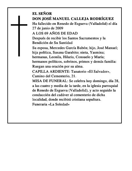 DON JOSÉ MANUEL CALLEJA RODRÍGUEZ