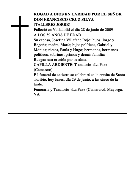 DON FRANCISCO CRUZ SILVA