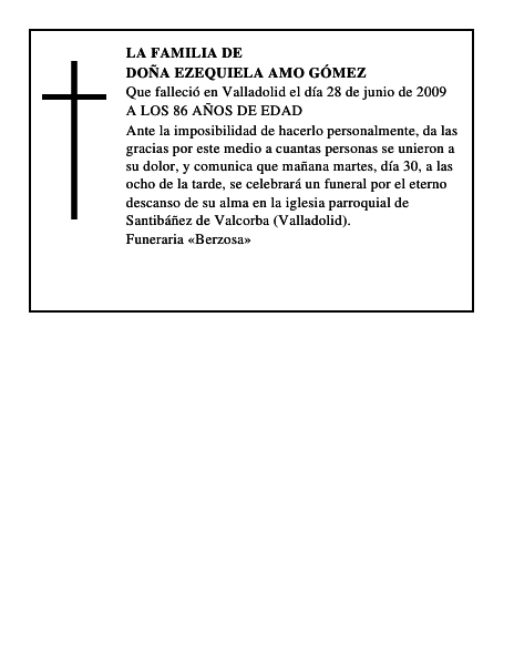 DOÑA EZEQUIELA AMO GÓMEZ