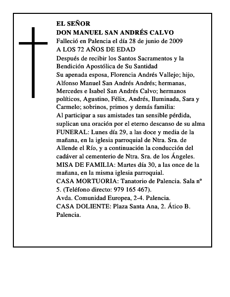 DON MANUEL SAN ANDRÉS CALVO