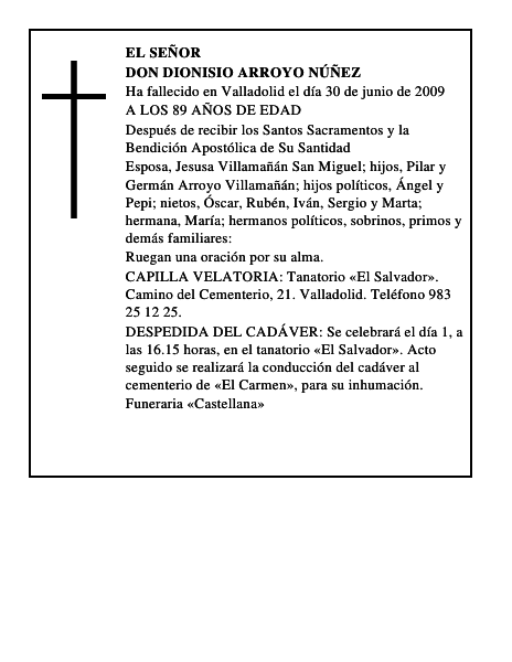 DON DIONISIO ARROYO NÚÑEZ