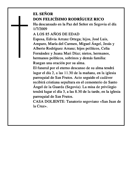 DON FELICÍSIMO RODRÍGUEZ RICO