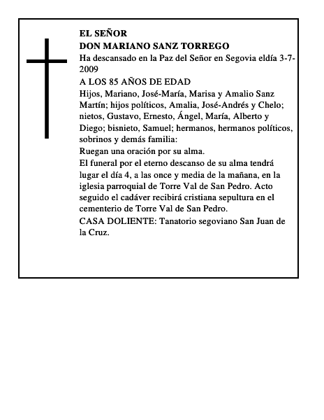 DON MARIANO SANZ TORREGO