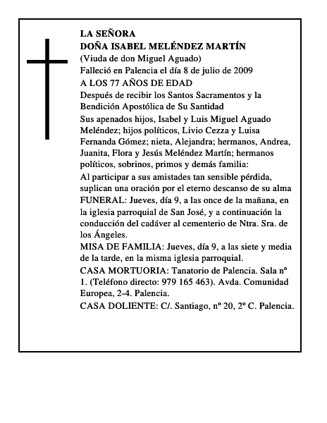 DOÑA ISABEL MELÉNDEZ MARTÍN
