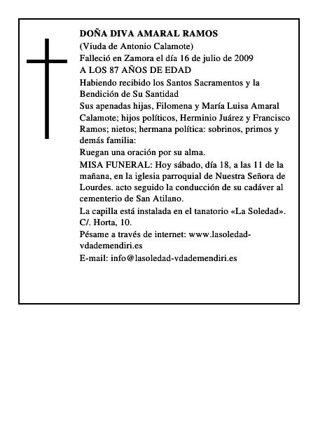 DOÑA DIVA AMARAL RAMOS
