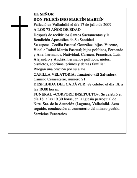DON FELICÍSIMO MARTÍN MARTÍN