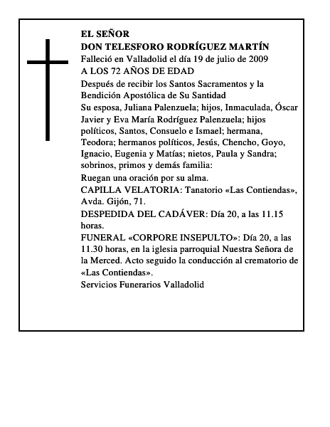 DON TELESFORO RODRÍGUEZ MARTÍN