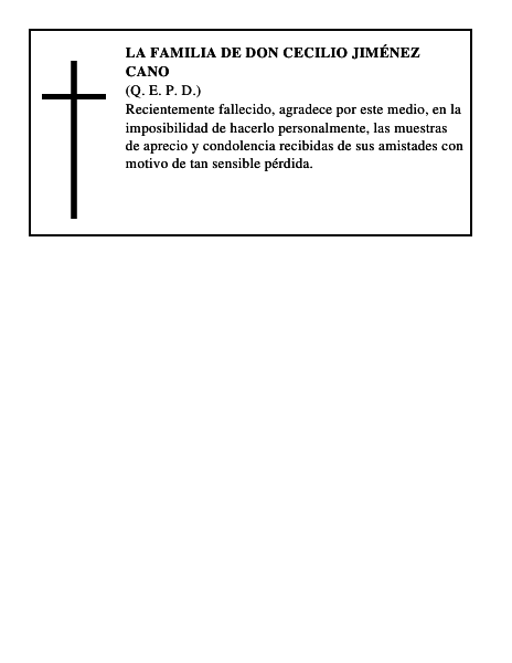 LA FAMILIA DE DON CECILIO JIMÉNEZ CANO