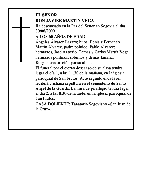 DON JAVIER MARTÍN VEGA
