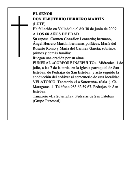 DON ELEUTERIO HERRERO MARTÍN
