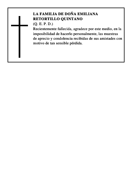 LA FAMILIA DE DOÑA EMILIANA RETORTILLO QUINTANO
