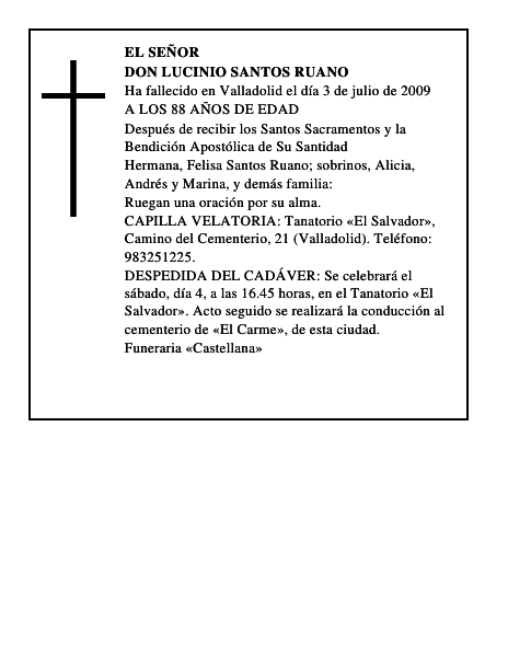 DON LUCINIO SANTOS RUANO