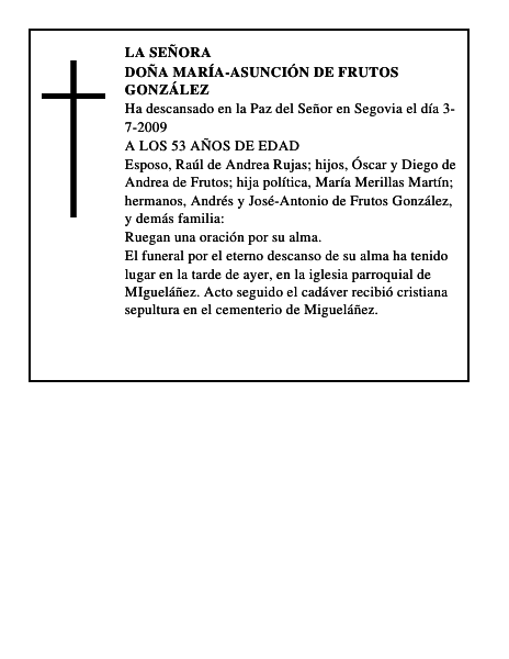 DOÑA MARÍA-ASUNCIÓN DE FRUTOS GONZÁLEZ