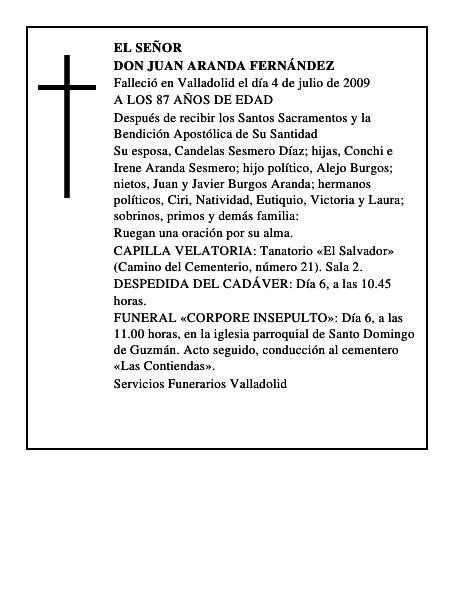 DON JUAN ARANDA FERNÁNDEZ