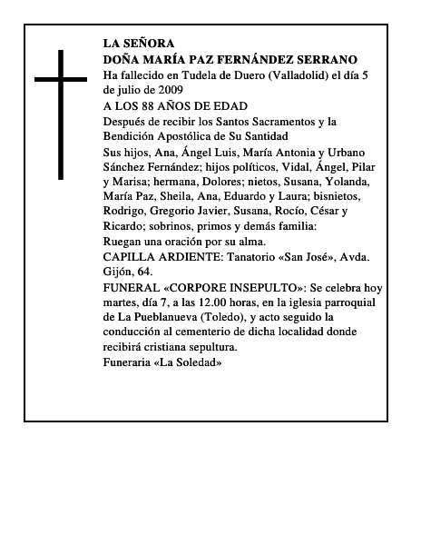 DOÑA MARÍA PAZ FERNÁNDEZ SERRANO