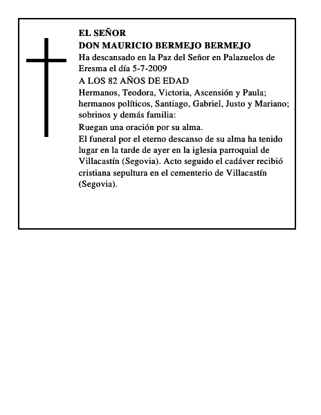 DON MAURICIO BERMEJO BERMEJO