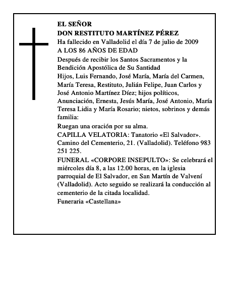 DON RESTITUTO MARTÍNEZ PÉREZ
