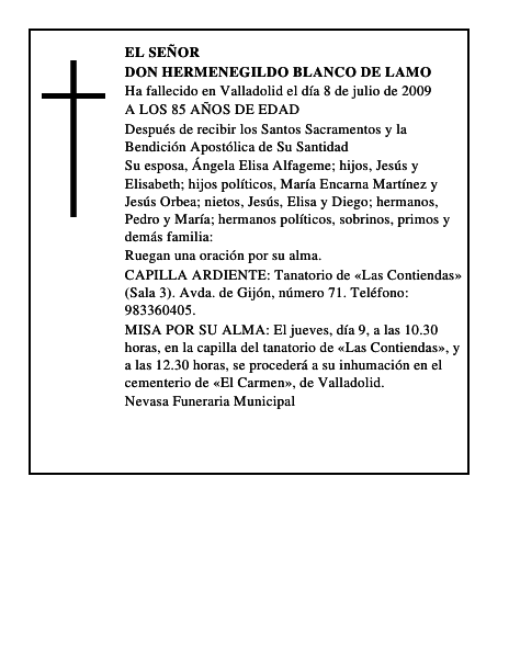 DON HERMENEGILDO BLANCO DE LAMO