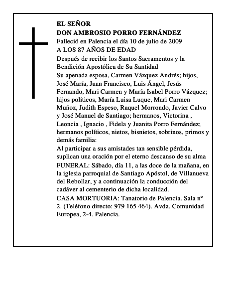 DON AMBROSIO PORRO FERNÁNDEZ