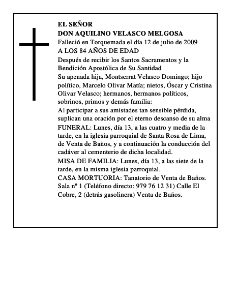 DON AQUILINO VELASCO MELGOSA