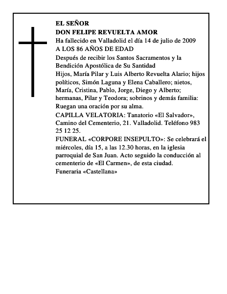 DON FELIPE REVUELTA AMOR