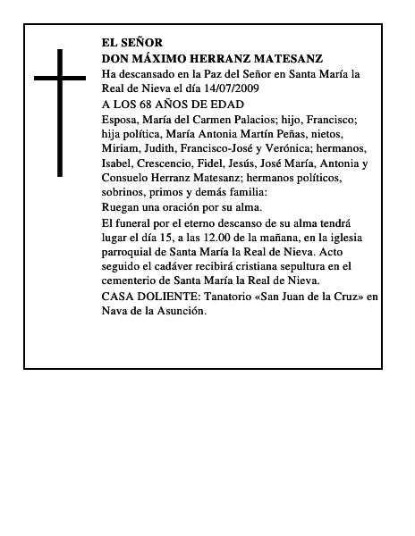 DON MÁXIMO HERRANZ MATESANZ