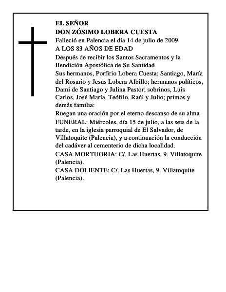 DON ZÓSIMO LOBERA CUESTA