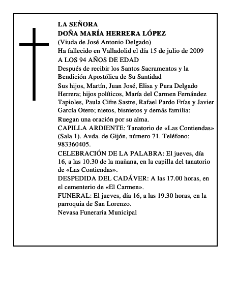 DOÑA MARÍA HERRERA LÓPEZ
