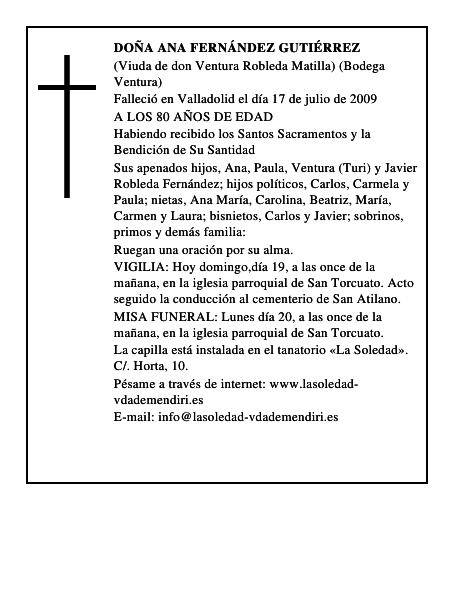 DOÑA ANA FERNÁNDEZ GUTIÉRREZ
