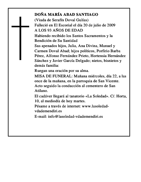 DOÑA MARÍA ABAD SANTIAGO