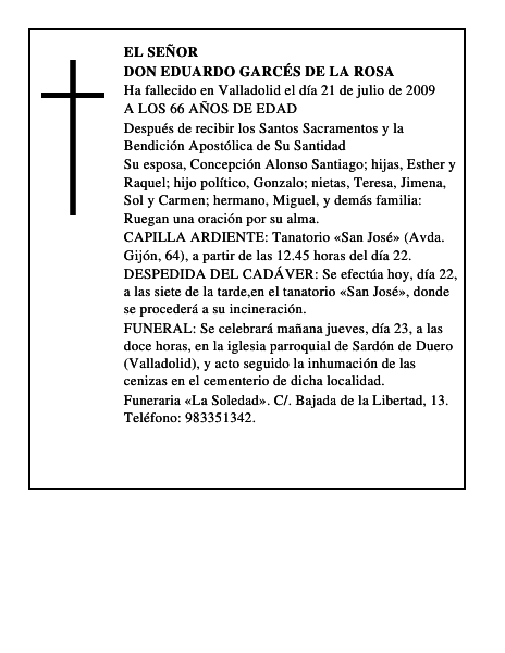 DON EDUARDO GARCÉS DE LA ROSA