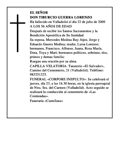 DON TIBURCIO GUERRA LORENZO
